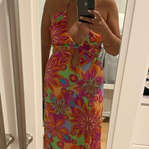 Size small printed summer cut out maxi dress